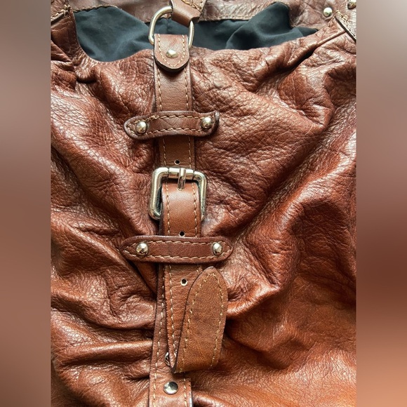 Vera Pelle Lavorazione Artigianale Italian Leather Tote Shoulder Bag Brown - Picture 5 of 10